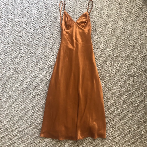 silk copper dress
